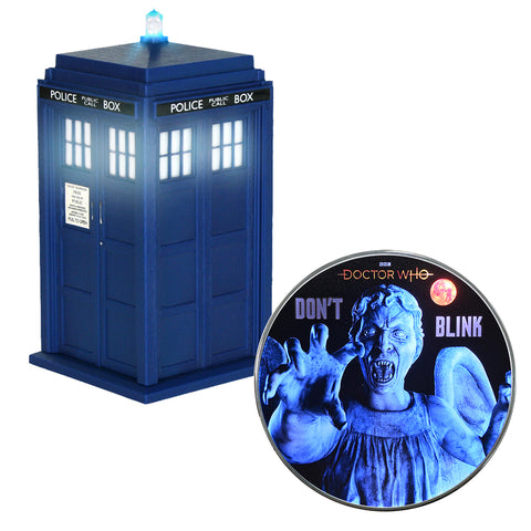 BUNDLE - Doctor Who Tardis Wireless Bluetooth Speaker and Doctor Who Weeping Angel Qi Wireless Charger with Built in Powerbank