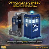 BUNDLE - Doctor Who Bad Wolf Tardis Wireless Bluetooth Speaker with Doctor Who Tardis Qi Wireless Charger with Built in Powerbank