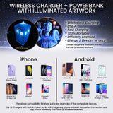 Doctor Who Weeping Angel Qi Wireless Charger With Illuminated Angel & Built-In Power bank