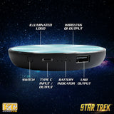 Star Trek Qi Wireless Charger With Illuminated Transporter Pad & Built-In Power bank