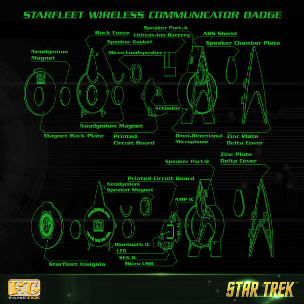 Star Trek Bluetooth Communicator Star Trek Communicator ComBadge –  Fametek