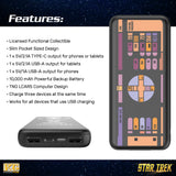 Star Trek TNG Slim 10,000mAh Triple Charging Power Bank With LCARS Design