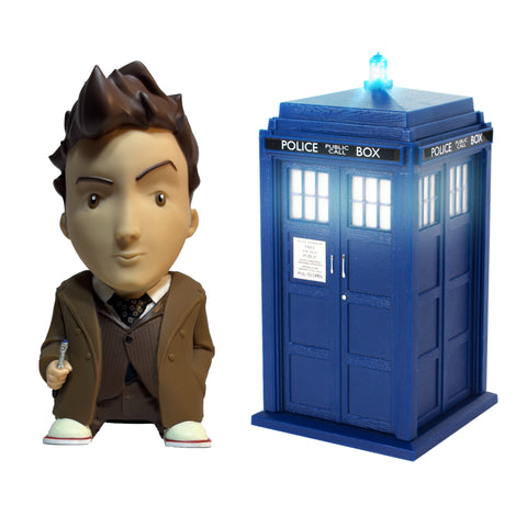 BUNDLE Doctor Who Tenth Doctor Talking Figure + TARDIS Bluetooth Speakers
