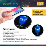 BUNDLE - Doctor Who Bad Wolf Tardis Wireless Bluetooth Speaker with Doctor Who Tardis Qi Wireless Charger with Built in Powerbank