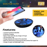 BUNDLE - Doctor Who Bad Wolf Tardis Wireless Bluetooth Speaker and Doctor Who Weeping Angel Qi Wireless Charger with Built in Powerbank