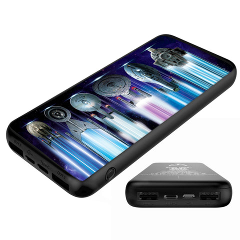 Star Trek SlimTriple Charging Power Bank with Ships of the Line Design - 10,000MAH