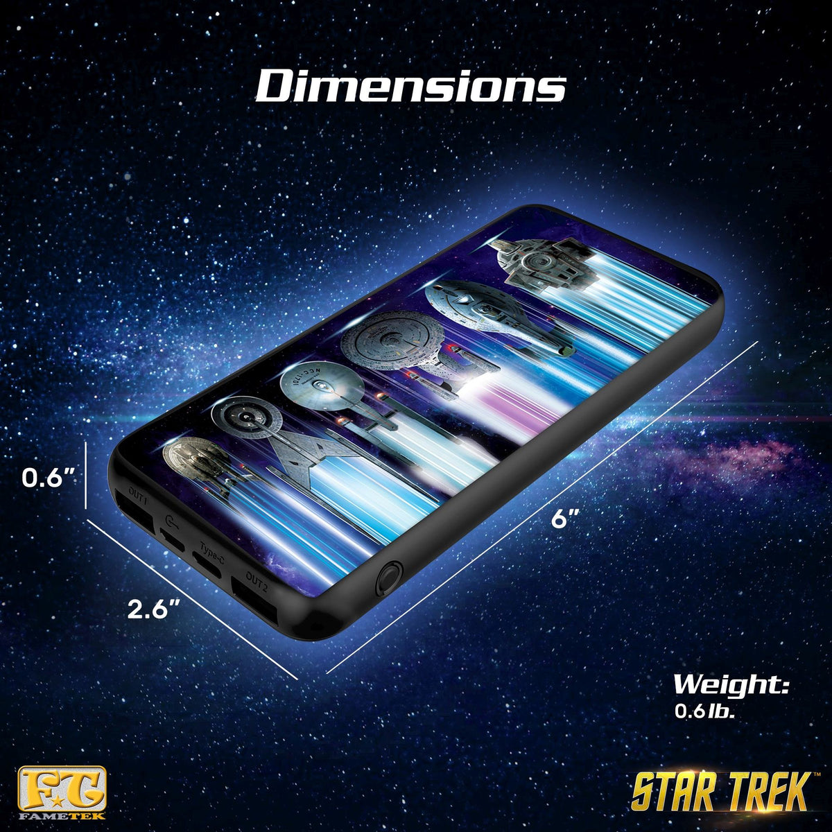 Star Trek™ Ships of the Line Slim 10,000mAh Triple Charging Power Bank