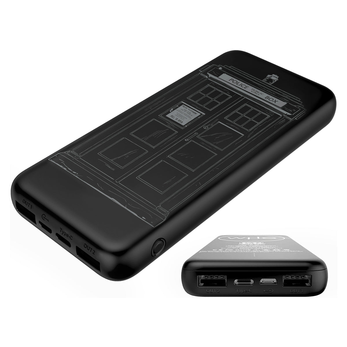 Doctor Who Slim 10,000mAh Triple Charging Power Bank With TARDIS Design
