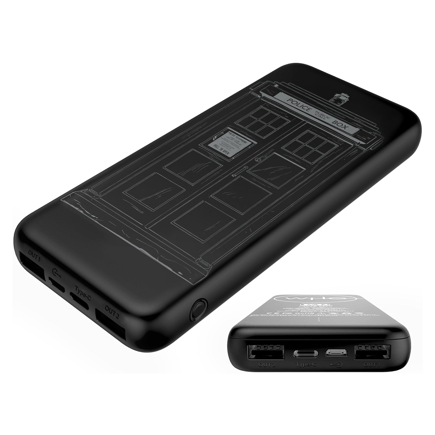 Doctor Who Slim 10,000mAh Triple Charging Power Bank With TARDIS Design