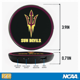 Arizona State University Qi Wireless Charger With Illuminated Sun Devils Logo & Built-In Power bank