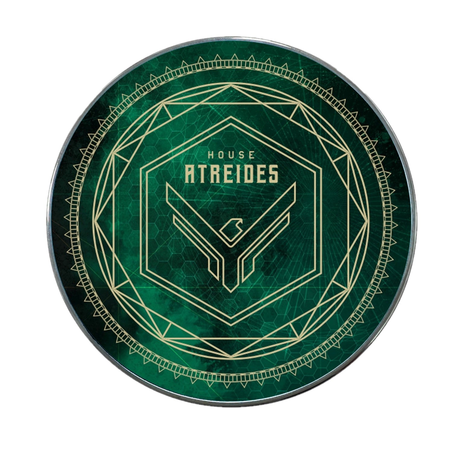 DUNE™ ATREIDES QI WIRELESS CHARGER WITH ILLUMINATED ATREIDES HOUSE CREST & BUILT-IN POWER BANK