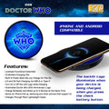 Doctor Who™ Logo 60th Anniversary Qi Wireless Charger with Illuminated TARDIS & Built-In Power Bank