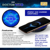 Doctor Who LOGO 60th Anniversary Qi Wireless Charger With Illuminated TARDIS & Built-In Power bank