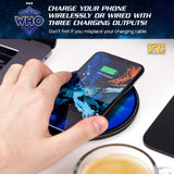Doctor Who LOGO 60th Anniversary Qi Wireless Charger With Illuminated TARDIS & Built-In Power bank