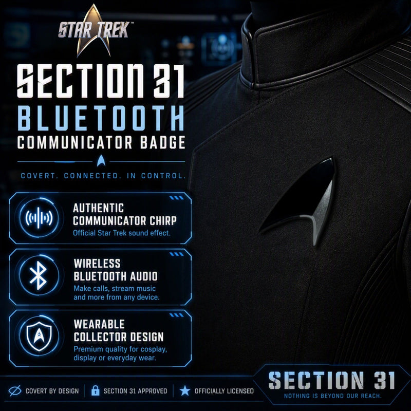 Star Trek™ Section 31 Bluetooth ComBadge with Authentic Chirp Sound Effect