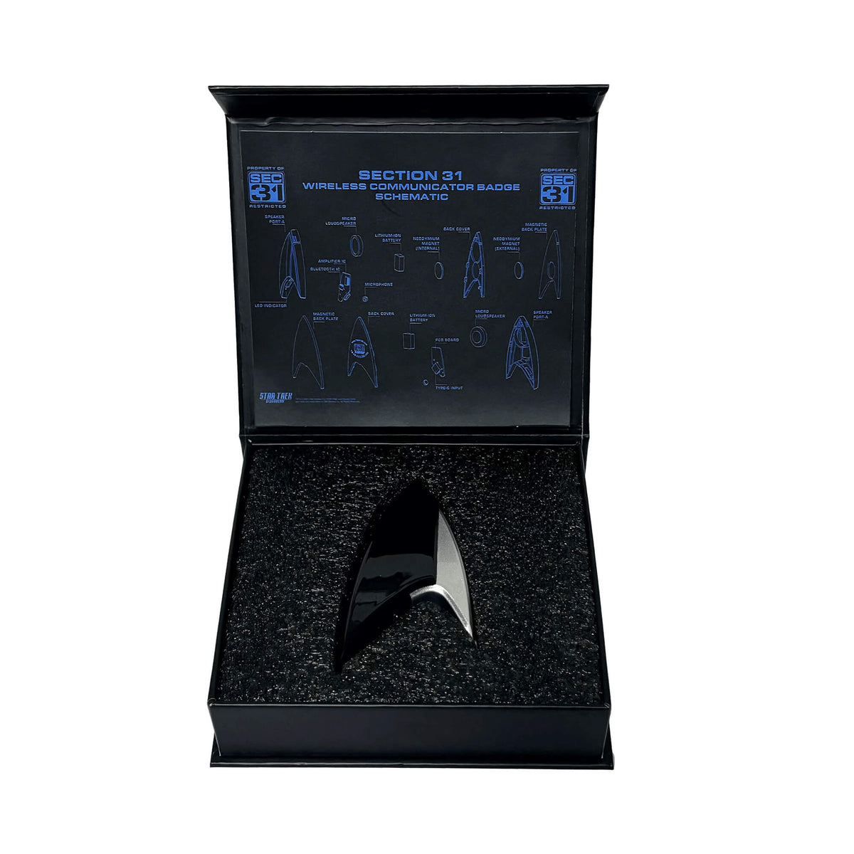 Star Trek™ Section 31 Bluetooth ComBadge with Authentic Chirp Sound Effect