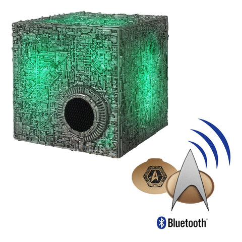 BUNDLE Star Trek The Next Generation Bluetooth ComBadge, with Star Trek BORG CUBE Bluetooth Speaker