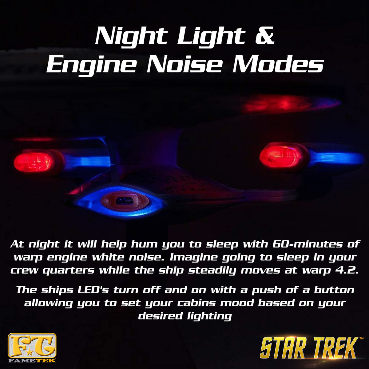 STAR TREK™: The Next Generation U.S.S. Enterprise NCC-1701-D Bluetooth® Speaker with LED Lights & Sound Effects