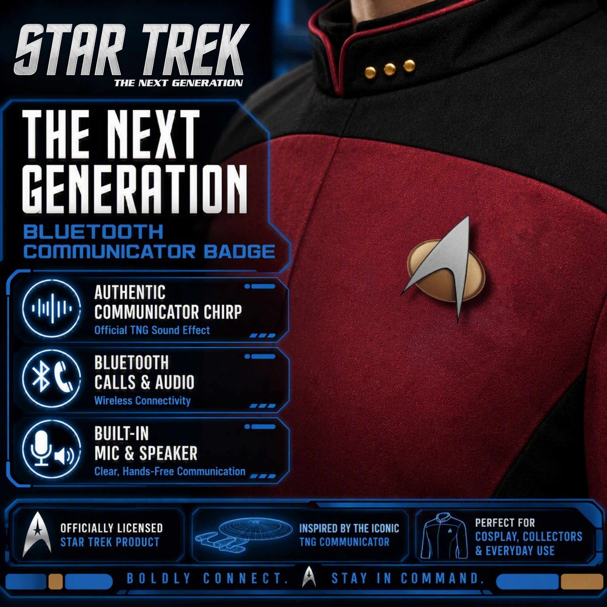 BUNDLE: STAR TREK™: THE NEXT GENERATION BLUETOOTH® COMBADGE & BORG CUBE BLUETOOTH® SPEAKER
