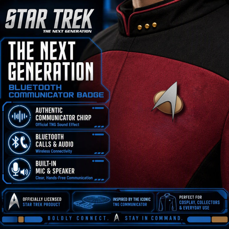 STAR TREK™: The Next Generation Bluetooth® Communicator Badge with Chirp Sound Effect