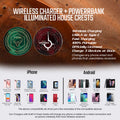 DUNE™ HARKONNEN QI WIRELESS CHARGER WITH ILLUMINATED HARKONNEN HOUSE CREST & BUILT-IN POWER BANK