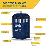 Doctor Who BAD WOLF TARDIS Portable Bluetooth® Speaker with LED’s and Sound Effects