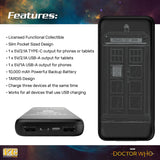 Doctor Who Slim 10,000mAh Triple Charging Power Bank With TARDIS Design