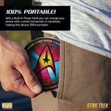 Star Trek Qi Wireless Charger With Illuminated Stained-glass Delta & Built-In Power bank