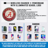 University of Alabama Qi Wireless Charger With Illuminated Bama Logo & Built-In Power bank