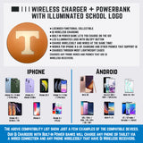University of Tennessee Qi Wireless Charger With Illuminated Volunteers Logo & Built-In Power bank