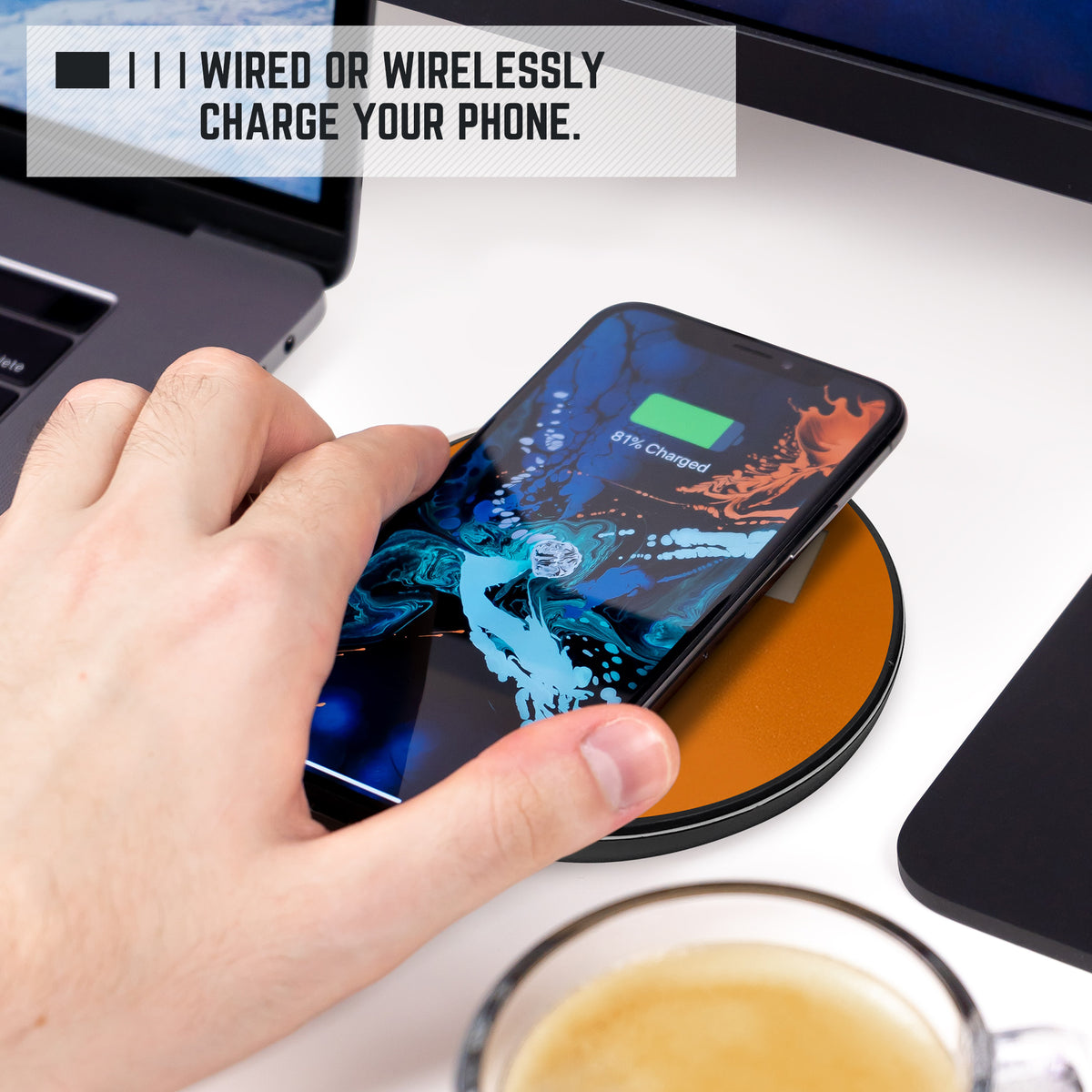 University of Tennessee Qi Wireless Charger With Illuminated Volunteers Logo & Built-In Power bank