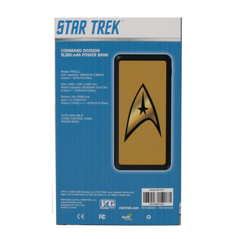 Star Trek Slim Triple Charging Power Bank With TOS Command Emblem - 10,000MAH