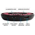 University of Arkansas Qi Wireless Charger With Illuminated Razorbacks Logo & Built-In Power bank