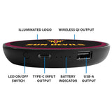 Arizona State University Qi Wireless Charger With Illuminated Sun Devils Logo & Built-In Power bank