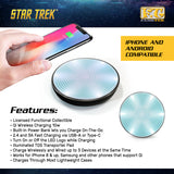 Star Trek Qi Wireless Charger With Illuminated Transporter Pad & Built-In Power bank
