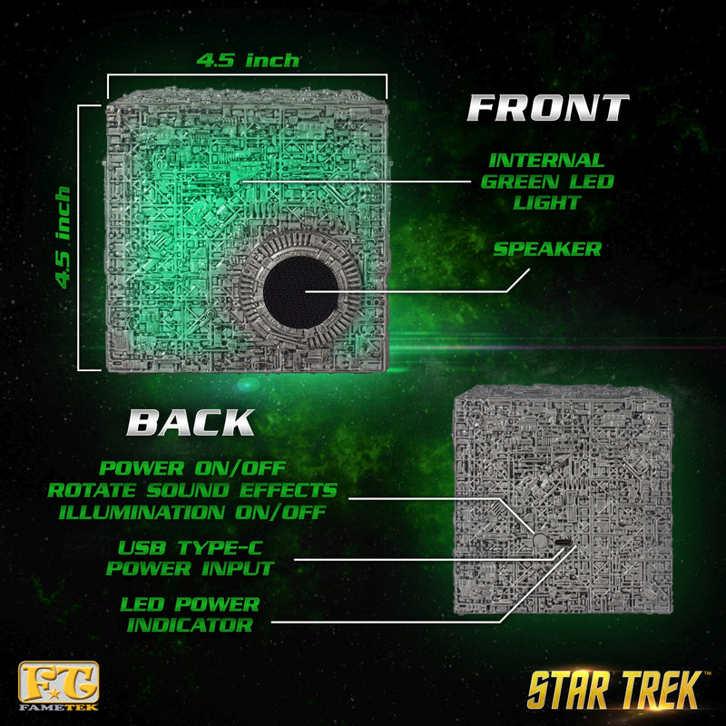 Star Trek™ Borg Cube Bluetooth Speaker with Green Illumination & Sound Effects