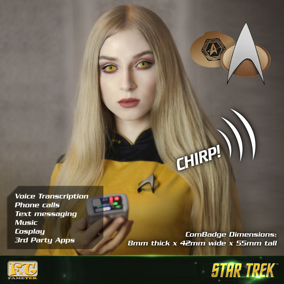 STAR TREK™: The Next Generation Bluetooth® Communicator Badge with Chirp Sound Effect