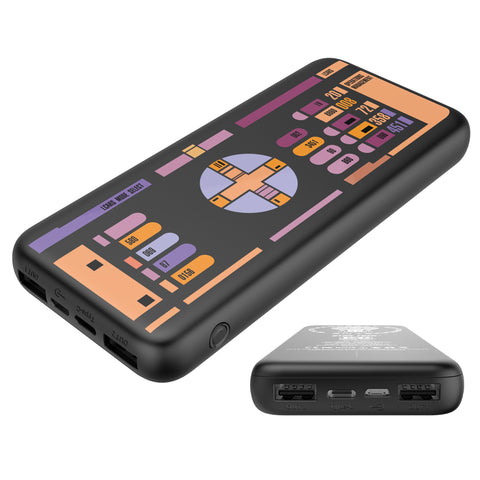 Star Trek TNG Slim 10,000mAh Triple Charging Power Bank With LCARS Design