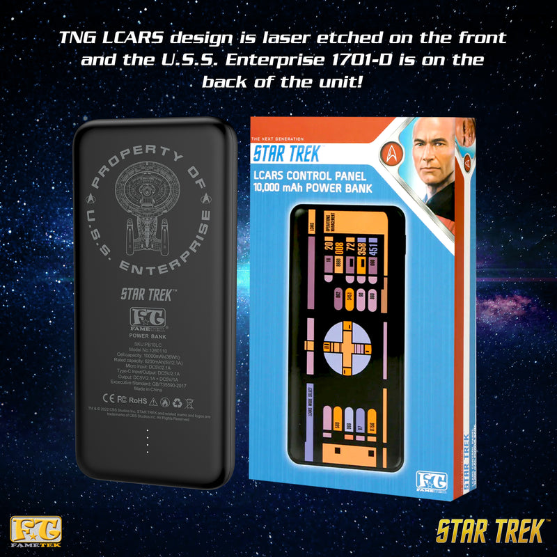 Star Trek TNG Slim 10,000mAh Triple Charging Power Bank With LCARS Design